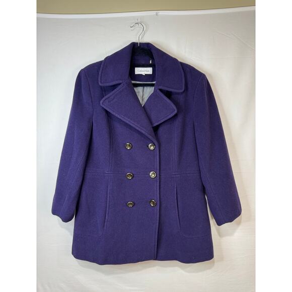 Vintage Calvin Klein Purple Coat Women's Size 14 - Picture 1 of 4